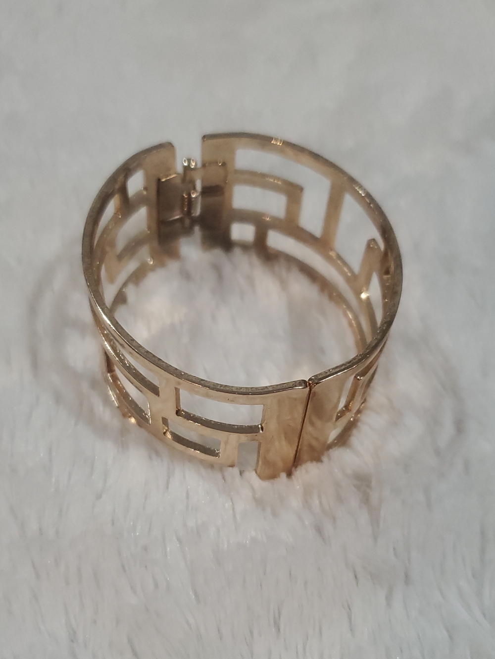 Gold Geometric Cutout Cuff Bracelet - Women Jewelry